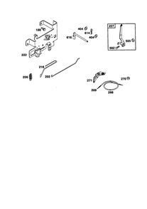 Governor Diagram and Parts List for 198700  Briggs and Stratton Engine
